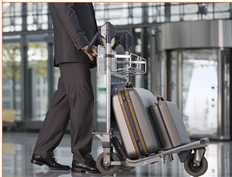Crown Executive Transportation chauffeur greeting a client at baggage claim